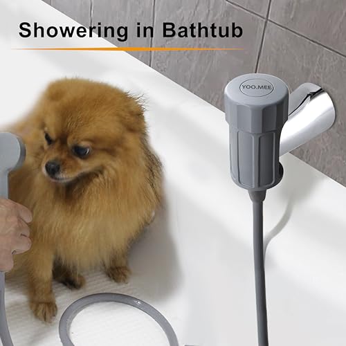 YOO.MEE Pets Shower Attachment, Quick Connect on Tub Spout w/Front Diverter, Ideal for Washing Pets and Cleaning Tub, Portable and Convenience - Image 3