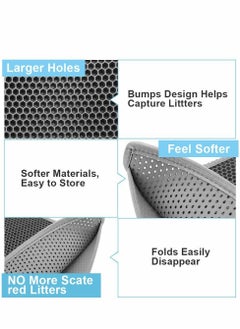 Excefore Cat Litter Mat Litter Trapping Mat,Honeycomb Double Layer Design Waterproof Urine Proof Trapper Mat for Litter Boxes, Large Size Easy Clean Scatter Control, 24” X 18”  - Image 3