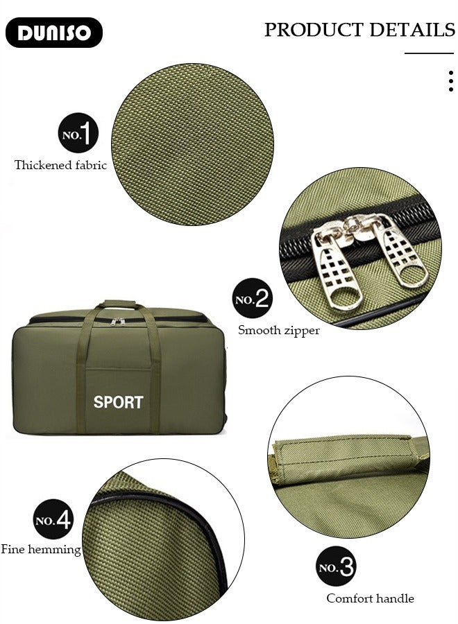 DUNISO Foldable Rolling Duffel Bag with 2 Wheels, Light Weight Travel Duffel bag with Large Loading Capacity, Inch Durable Travel Luggage Bag- Rugged, Collapsible Carry On Luggage Bag for Travel Camping Sports - Image 2