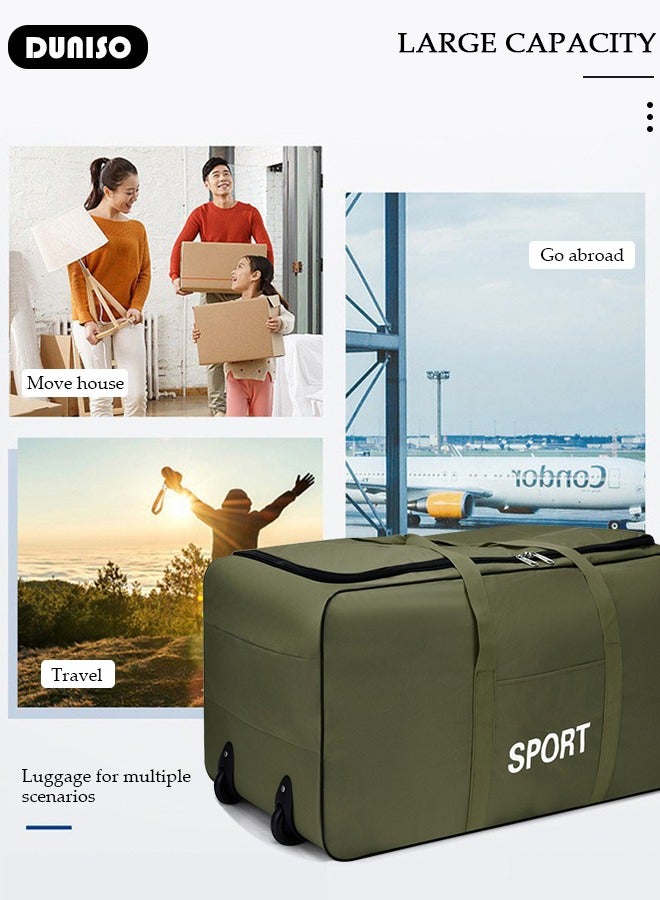 DUNISO Foldable Rolling Duffel Bag with 2 Wheels, Light Weight Travel Duffel bag with Large Loading Capacity, Inch Durable Travel Luggage Bag- Rugged, Collapsible Carry On Luggage Bag for Travel Camping Sports - Image 3