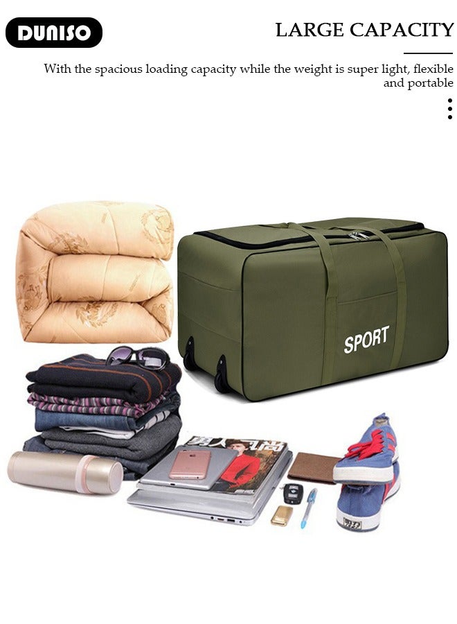 DUNISO Foldable Rolling Duffel Bag with 2 Wheels, Light Weight Travel Duffel bag with Large Loading Capacity, Inch Durable Travel Luggage Bag- Rugged, Collapsible Carry On Luggage Bag for Travel Camping Sports - Image 5