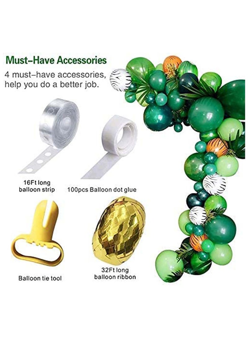 SOLARAE Safari Jungle Wild One Balloon Lion King Theme Baby Shower Birthday Party Decorations Supplies Boy Boys Green Balloons Garland Kit - Image 5