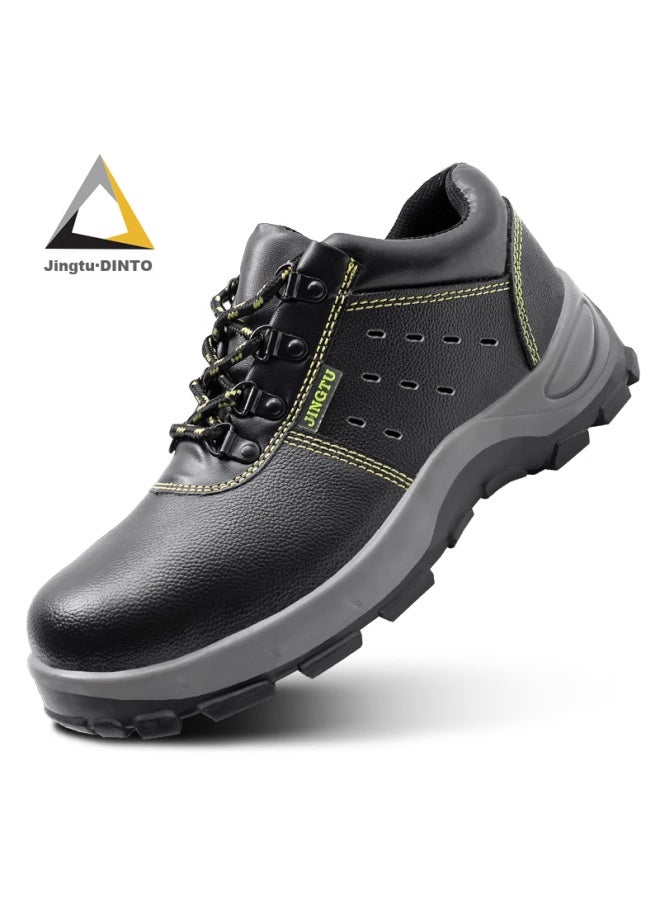 Jingtu Men'S Steel Toe Anti-Smashing Anti-Piercing Anti-Odor Cowhide Wear-Resistant Anti-Slip Safety Work Shoes 9106 Size 43 - Image 5