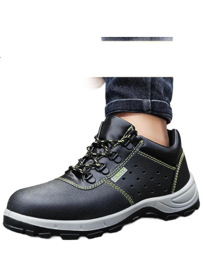 Jingtu Men'S Steel Toe Anti-Smashing Anti-Piercing Anti-Odor Cowhide Wear-Resistant Anti-Slip Safety Work Shoes 9106 Size 43 - Image 1