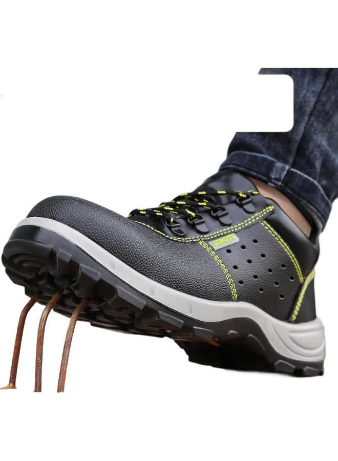 Jingtu Men'S Steel Toe Anti-Smashing Anti-Piercing Anti-Odor Cowhide Wear-Resistant Anti-Slip Safety Work Shoes 9106 Size 43 - Image 2
