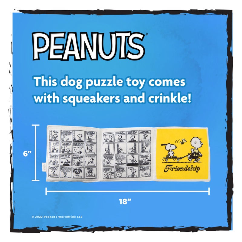 Peanuts for Pets Interactive Crinkle Friendship Comic Book Toy with Squeakers and Treat Pockets for Mental Stimulation, Snuffle Mat Dog Toy, 6x6â€ to 18â€ - Image 5