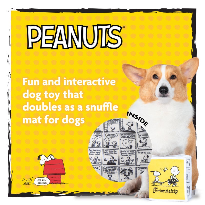 Peanuts for Pets Interactive Crinkle Friendship Comic Book Toy with Squeakers and Treat Pockets for Mental Stimulation, Snuffle Mat Dog Toy, 6x6â€ to 18â€ - Image 3