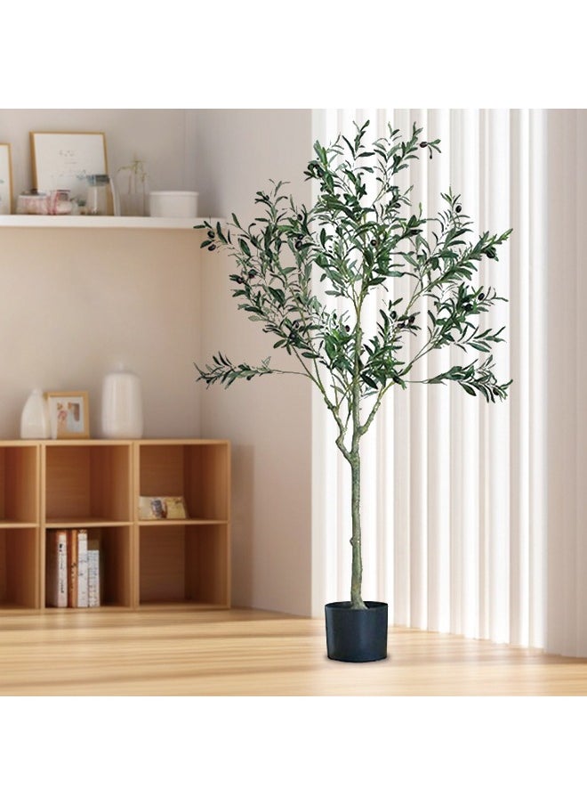 Generic Simulated Olive Tree Potted 59 Inches With Flower Pot Adjustable Branches Simulated Plants With Olive Fruits, Indoor Decoration Assembly And Maintenance Are Simple Suitable For Office, Shopping Mall  - Image 1