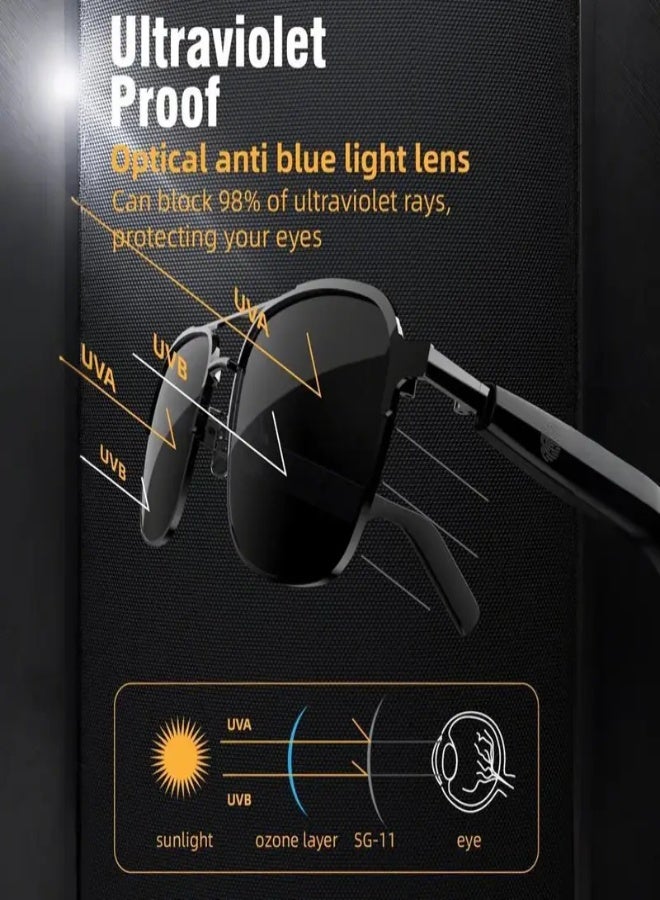 SG-11 PRO Smart Wireless Bluetooth Glasses – Anti-Blue Light Eyewear for Men & Women, Hands-Free Calls, Music Playback, Lightweight & Durable Frame, Type-C Charging, Long Battery Life, Tech Accessories, Smart Audio Device - Image 3
