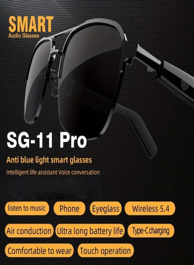 SG-11 PRO Smart Wireless Bluetooth Glasses – Anti-Blue Light Eyewear for Men & Women, Hands-Free Calls, Music Playback, Lightweight & Durable Frame, Type-C Charging, Long Battery Life, Tech Accessories, Smart Audio Device - Image 1