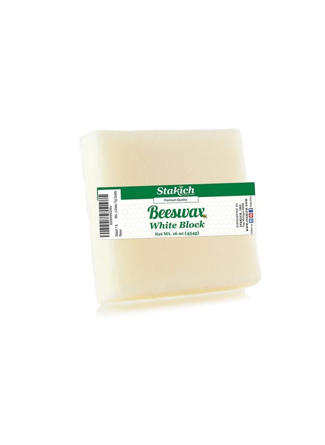 Stakich - White Beeswax Block - Natural, Cosmetic Grade - 1 Pound - Image 1