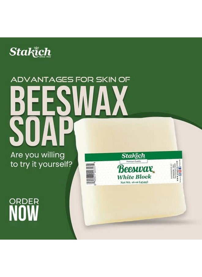 Stakich - White Beeswax Block - Natural, Cosmetic Grade - 1 Pound - Image 1
