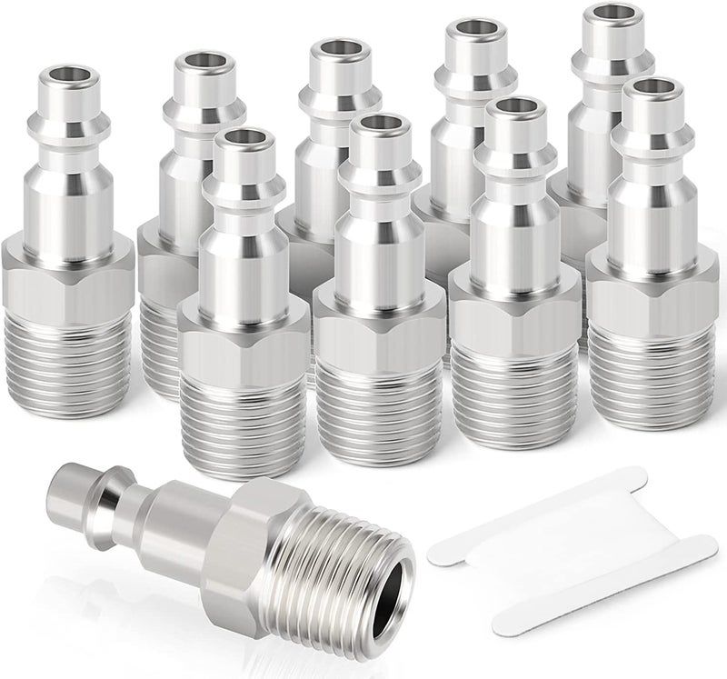 GASHER 38Inch NPT Male Industrial Air Plug14Inch High Flow Pneumatic Plugs 300PSI 20Pack
