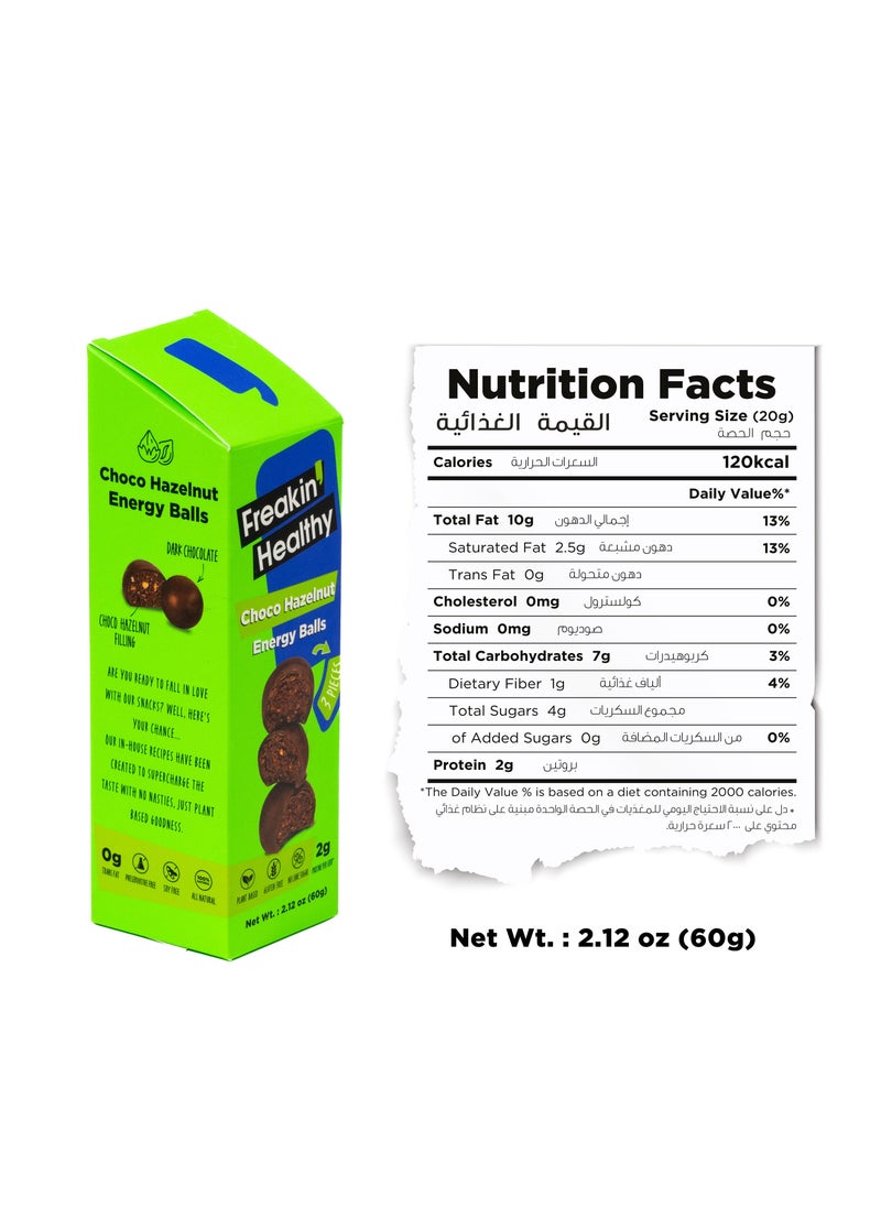 Freakin Healthy Protein Balls Choco Hazelnut 60g  - Image 2