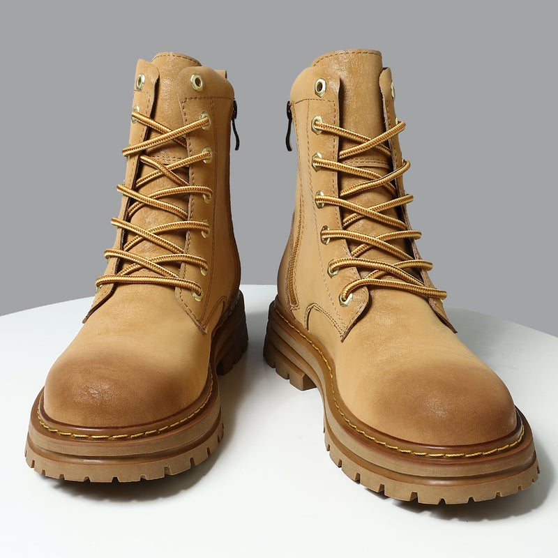 Large Size Martin Boots Men'S And Women'S Couples Trendy Boots Roman Boots Outdoor Desert Boots Cowhide Workwear Boots Short Boots Leather Boots - Image 5