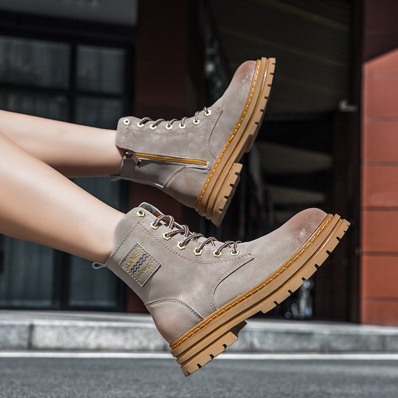 Large Size Martin Boots Men'S And Women'S Couples Trendy Boots Roman Boots Outdoor Desert Boots Cowhide Workwear Boots Short Boots Leather Boots - Image 3