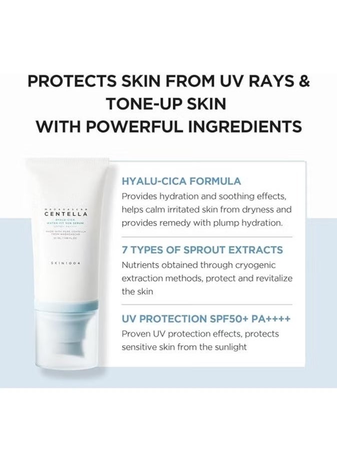 SKIN Madagascar Centella Hyalu Cica Water Fit Sun Serum SPF 50 - Hydrating and Soothing UV Protection  - Image 3