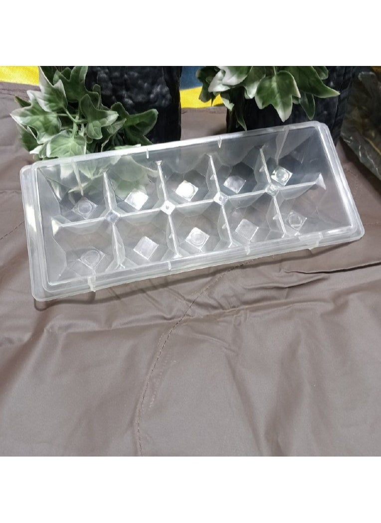 10-Slot Ice Cube Tray – Flexible Mold for Ice, Chocolate & Freezer Storage