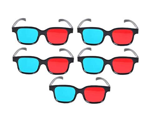Jambar JD-05 Red & Cyan/Anaglyph 3D Glass for 3D Video/Image/Books/Magazine (5 Pcs. Pack) - Image 1