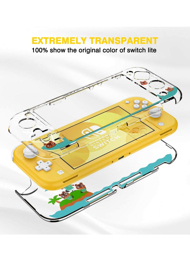 Generic - Compatible Hard Case for Nintendo Switch Lite, Rigid PC Transparent Split Design, Shock Resistant and Scratch Resistant, Perfect for Animal Crossing Enthusiasts. - Image 1