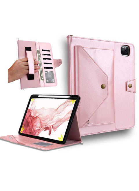 SYOSI, For iPad Pro 12.9 inch PU Leather Case, with Pencil Holder Auto Wake/Sleep with Shoulder Strap for iPad Pro 12.9 6th/5th/4th/3rd Generation