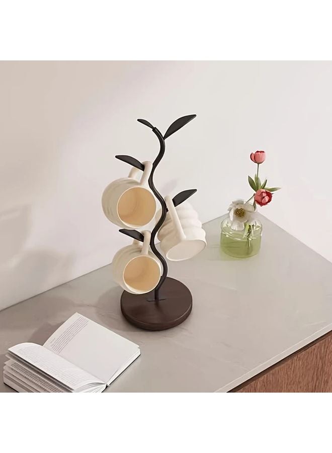 1pc Wooden Tree Cup Holder Modern Minimalist Table Decor Space Saving Cup Organizer - Image 2
