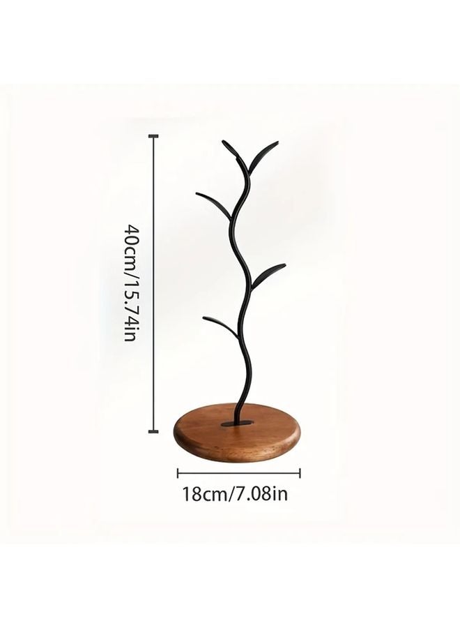 1pc Wooden Tree Cup Holder Modern Minimalist Table Decor Space Saving Cup Organizer - Image 4