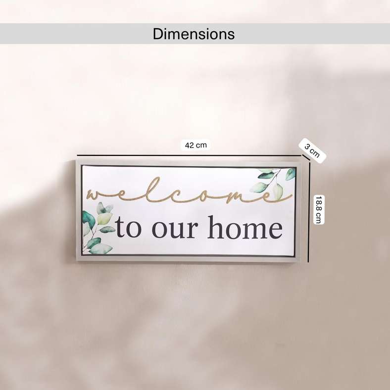 Pan Home Welcome Home Wall Art 18.8x42cm - White - 191AIC9903951 - Image 5