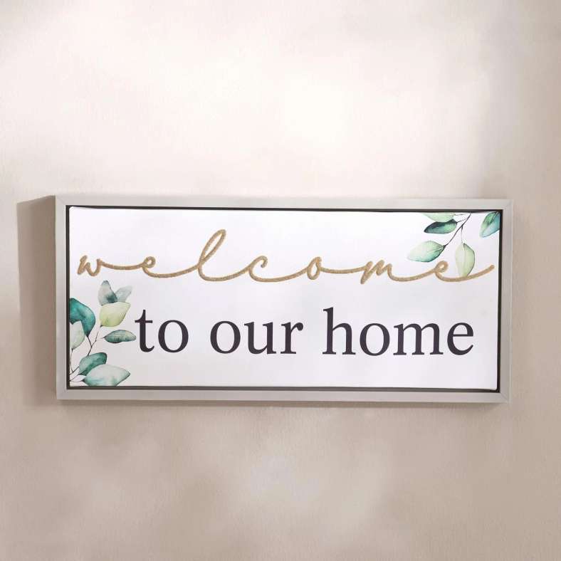 Pan Home Welcome Home Wall Art 18.8x42cm - White - 191AIC9903951 - Image 3