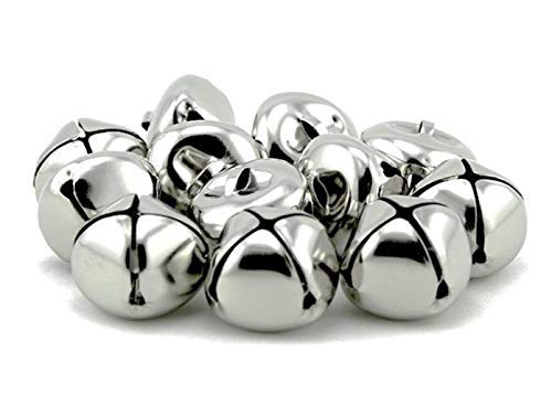 Present Avenue Pack of 50 pcs 1 Inch Christmas Jingle Bells for Holiday Decoration and DIY Craft Bells Silver 