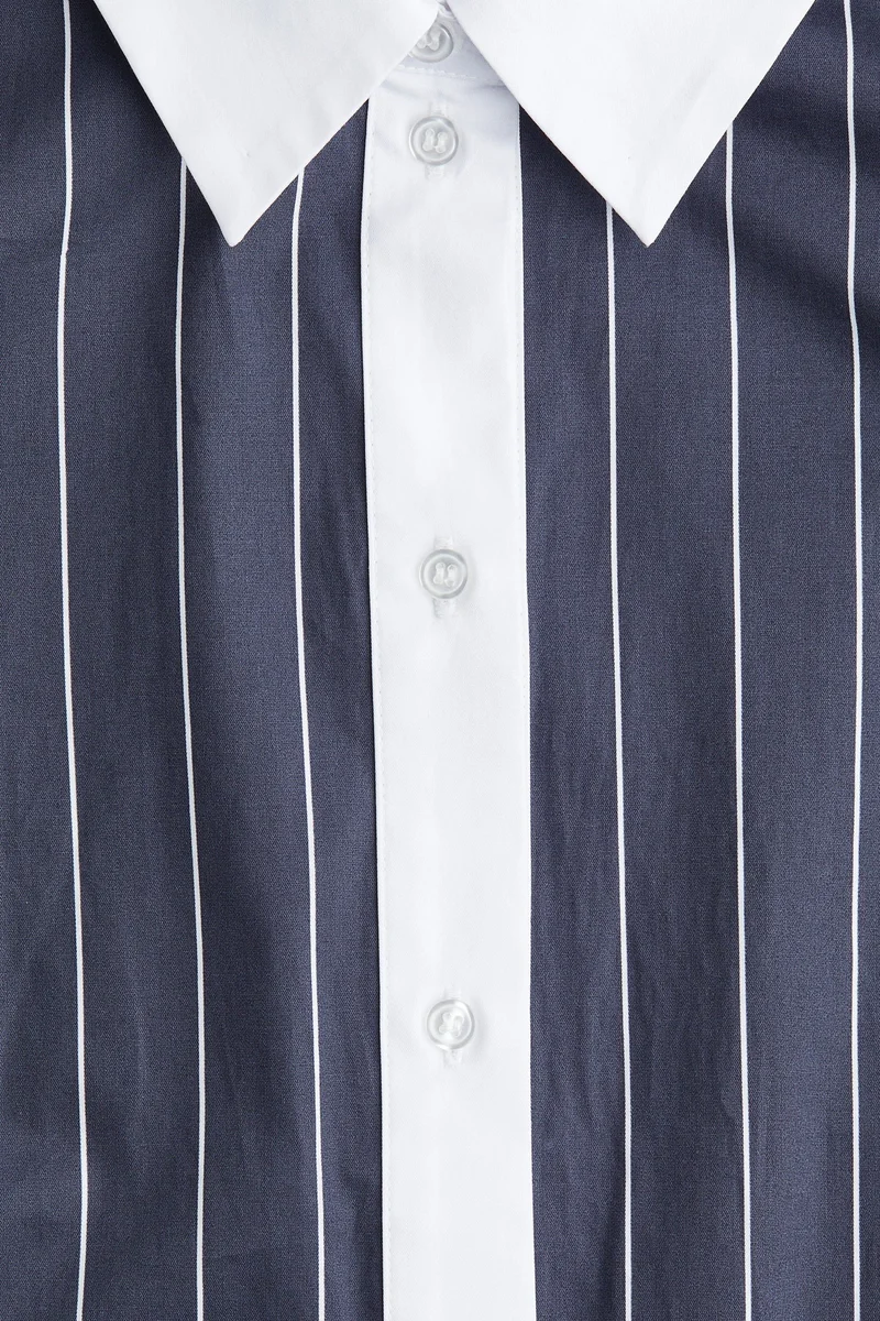 اتش اند ام فستان قميص بحزام ربط