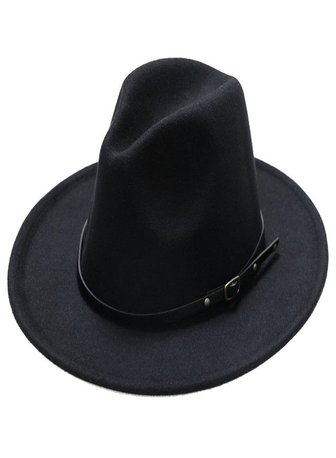 Eohak Kids Girls-Fedora-Hats for Boys Vintage Wide-Brim Bowler-Cap Classic Solid Belt Fedoras Caps 8-16 Years - Image 1