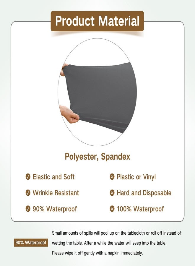 Nacuci Square Fitted Table Cover Elastic Tablecloth Stretch Spandex Table Top Cover Table Topper Cap for Dining Kitchen Home Party Grey 34X34 Inch - Image 5