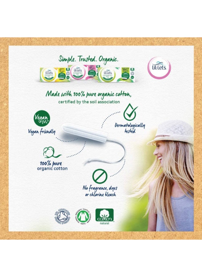 Organic Cotton Non-Applicator Tampons - Regular Uncented