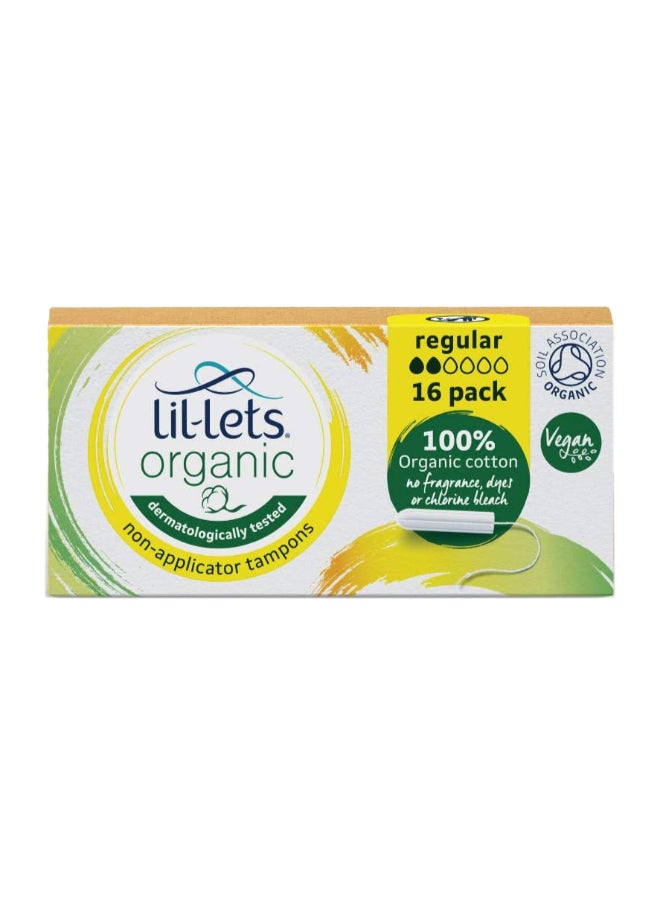 Organic Cotton Non-Applicator Tampons - Regular Uncented