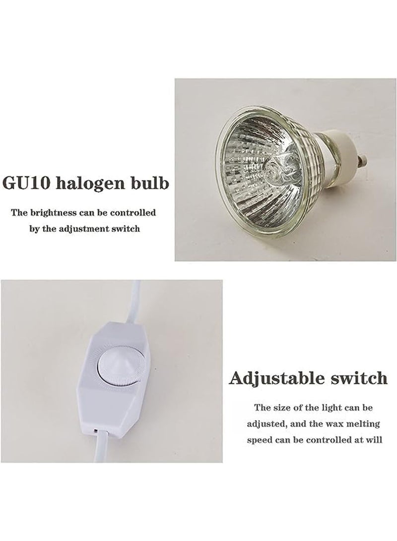 Candle Warmer Lamp with Dimmer and 2 Bulbs Crystal Flower Shade Candle Wax Melter Adjustable Heat for Small & Large Jars