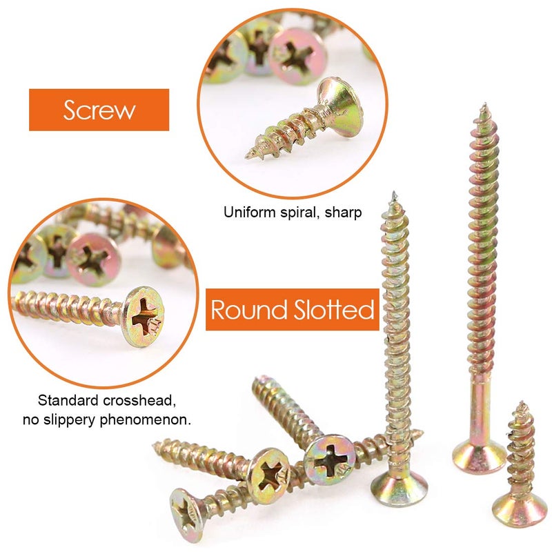 Rustark 280-Pcs [#7 5/8'' to 2-1/2''] Phillips Bugle Head Coarse Thread Drywall Screw Self Tapping Wood Screws Assortment Kit Ideal for Drywall Sheetrock - Zinc Plated Carbon Steel - Image 4