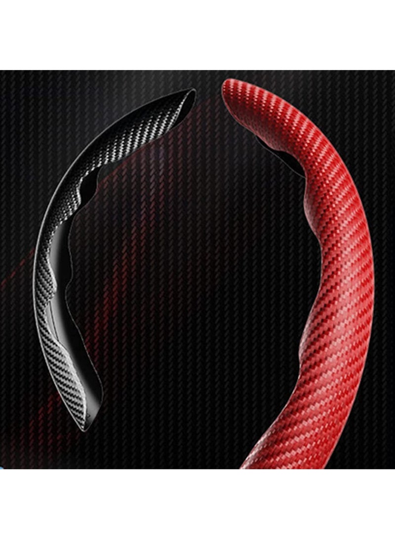 YONK New Carbon Fiber Steering Pattern Wheel Cover for Women&Man, Safe and Non-Slip Car Accessory Protector Wheel Cover Universal Automobile Interior Accessories Sport BLUE - Image 5