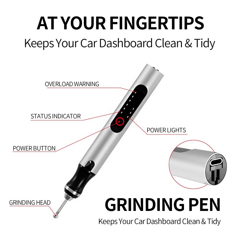CBVCBV Wireless Engraving Pen Kit - Precision Tool for Artists & DIY | Engrave Jade, Wood, Metal, Polish Phone Chips | Smooth & Powerful with,engraver wood carving tool engraving machineï¼ (Silver + Black) - Image 5