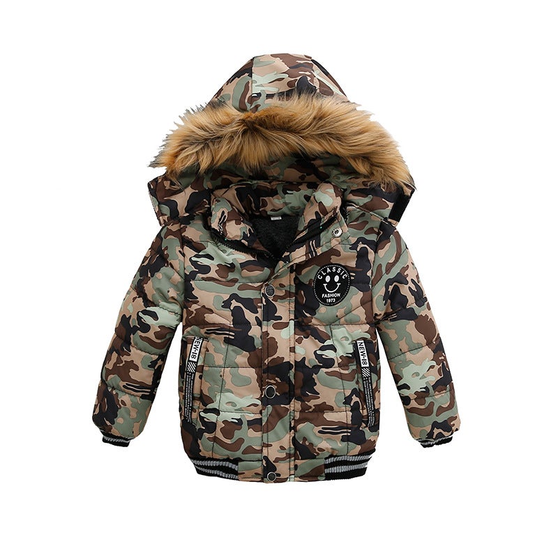 Winter Thick Warm Cotton Jacket Boys M718-Camouflage