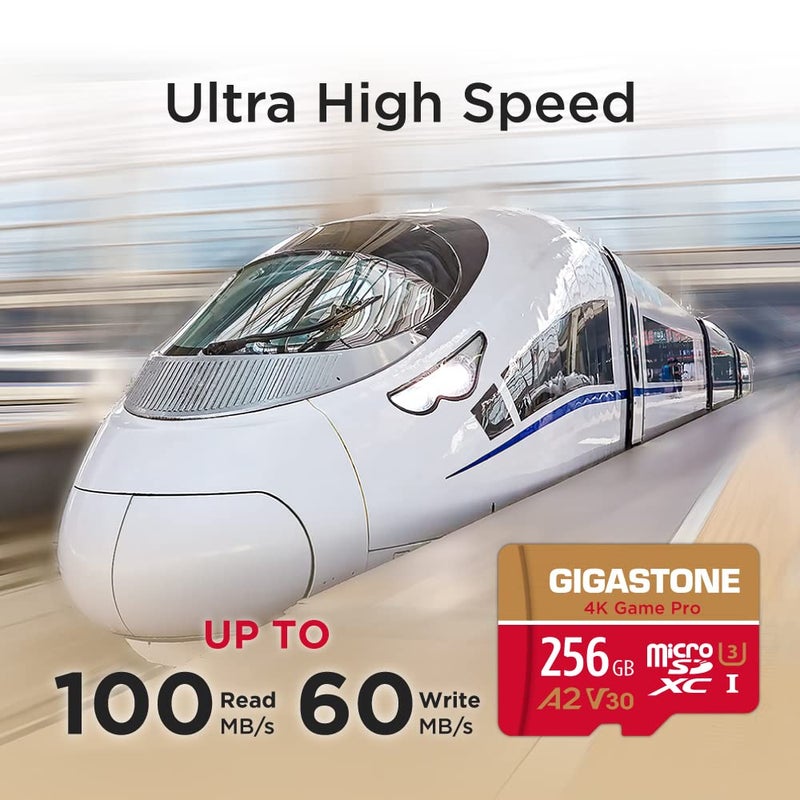 Gigastone [5-Yrs Free Data Recovery] Gigastone 256GB Micro SD Card, 4K Game Pro, MicroSDXC Memory Card for Nintendo-Switch, GoPro, Action Camera, DJI, UHD Video, R/W up to 100/60MB/s, UHS-I U3 A2 V30 C10 - Image 2