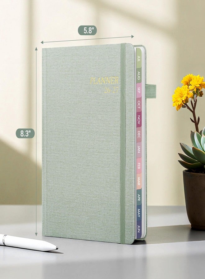 Billtigif 2026-2027 Planner Weekly and Monthly, Jul 2026 - Jun 2027, A5 Linen Cover Calendar Planner 2026-2027, Agenda Book with Colorful Monthly Tabs, Inner Pocket (5.8" x 8.3", Green) - Image 5
