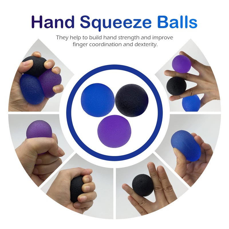 LETAYAR 3 Multiple Resistance Stress Relief Gel Balls for Hand Finger Wrist Exercise Muscles Arthritis Training Grip Exerciser Strengthening, Hand Grip Strength Train Ball for Adults - Image 2
