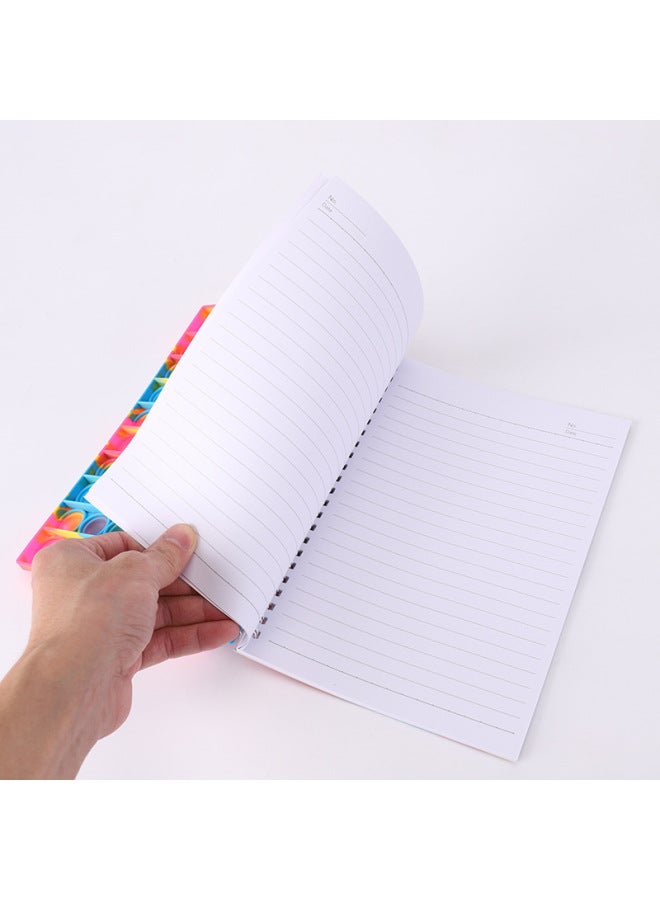 Multifunctional Pencil Case Notebook Stationery Case Suit Silicone Bubble Decompression A5 Loose-leaf Pencil Case Suit-Color:A5 Unicorn (Macaroon)  - Image 5