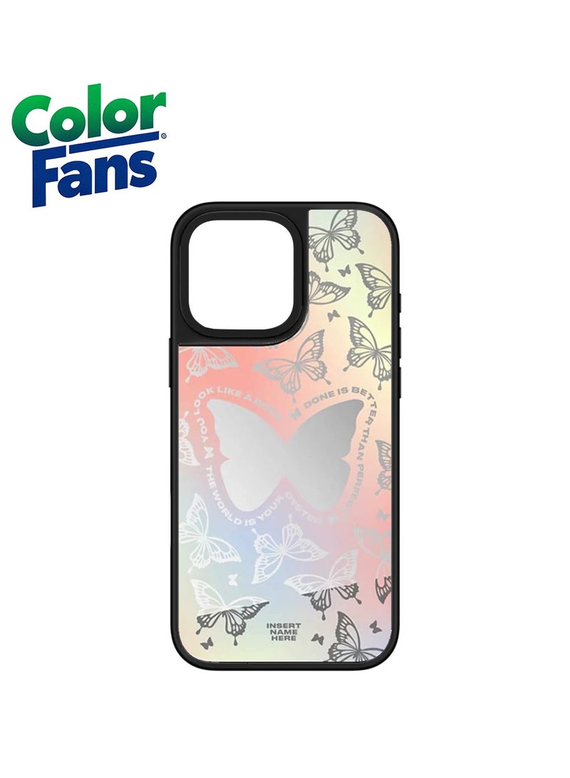 Color Fans iPhone 15 Pro Max Elegant Butterfly Mirror Case  - Beautifully Butterfly Motif
