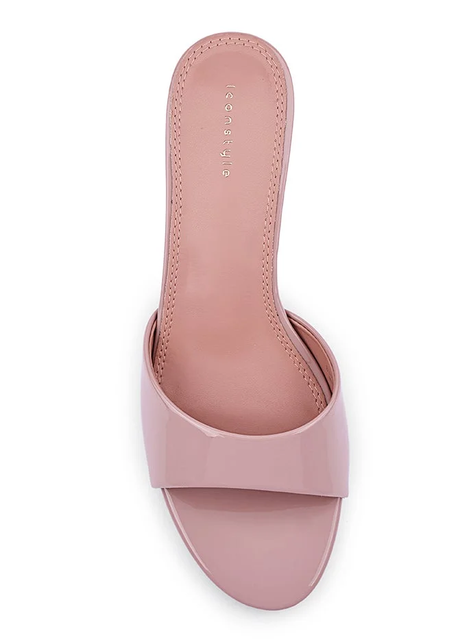 IconStyle Embroidered Open-Toe Mule Heels