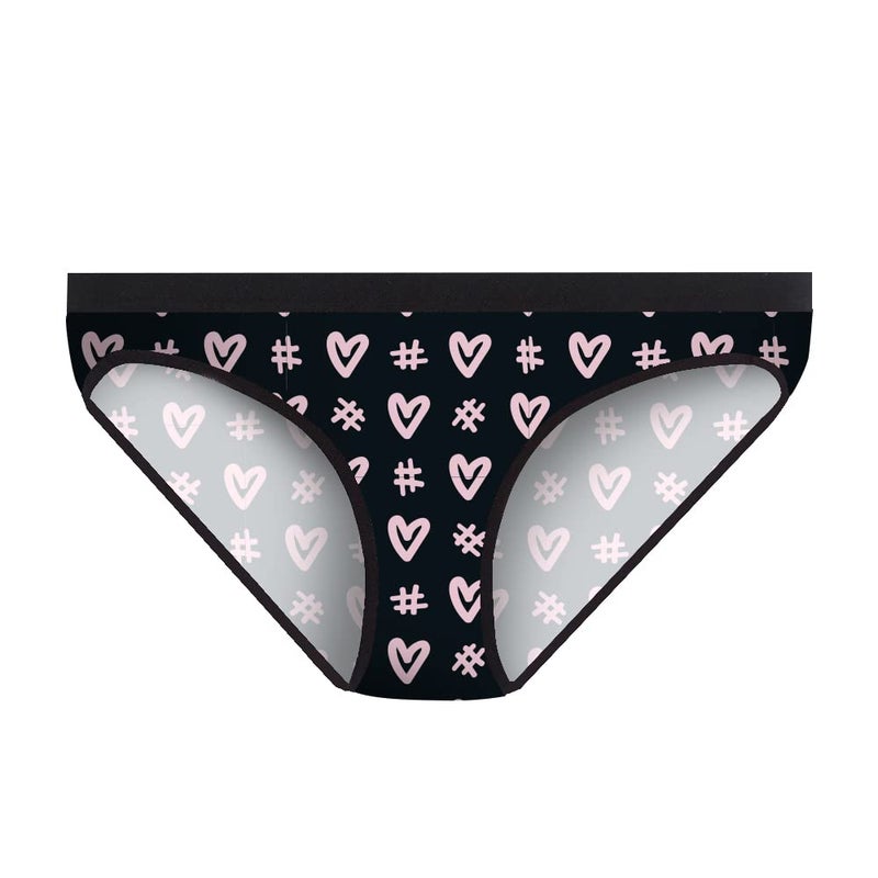 Warriors & Scholars W&S Matching Underwear for Couples - Couples Matching Undies, Pink Hearts, Bikini Brief, X-Large - Image 5