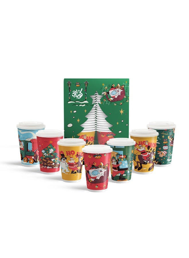 كوبايتي أكواب جوي وينتر المزدوجة ١٢ أونصة - عبوة من ١٥ كوبًا مع ملصقات هديه - Image 1