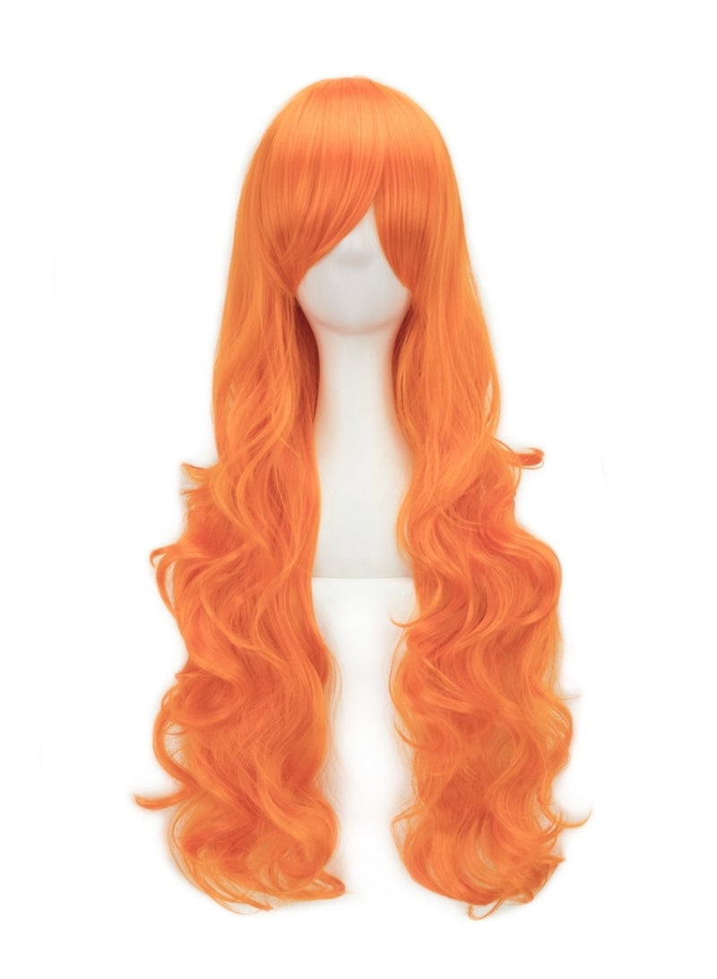80cm anime long curly hair high temperature silk curly hair cosplay wig costumes dress up wig - Image 1