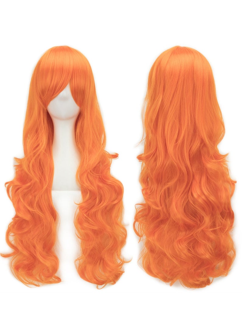 80cm anime long curly hair high temperature silk curly hair cosplay wig costumes dress up wig - Image 2